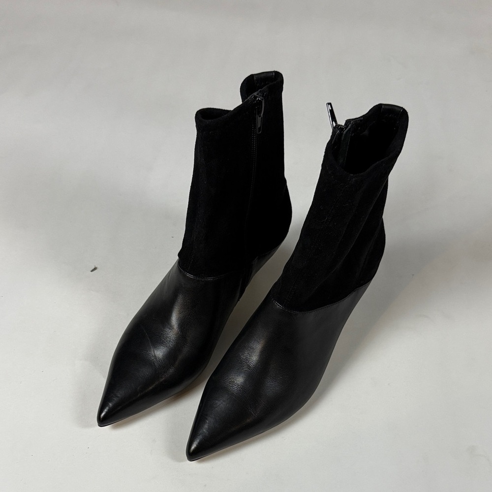 Black Pointed Toe Ankle Booties - Women